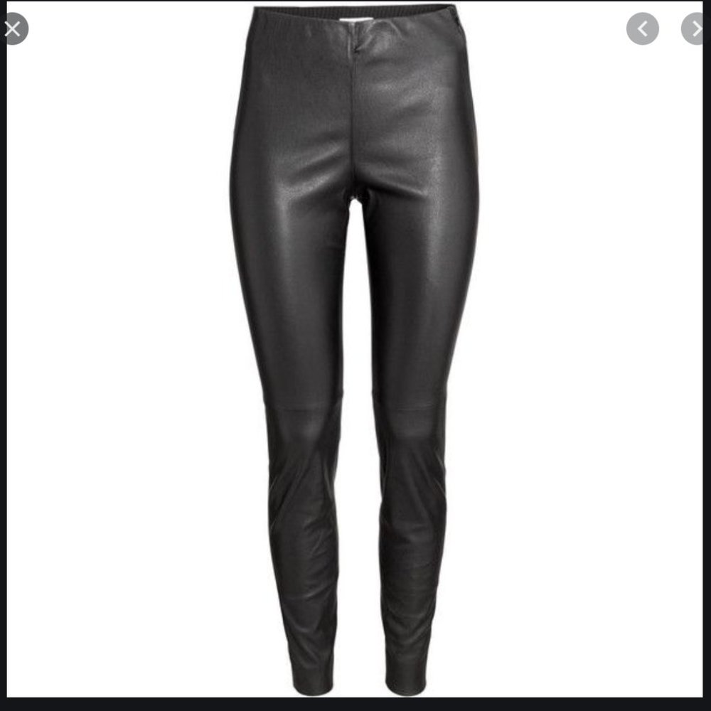 Black Real Leather Leggings Size 2